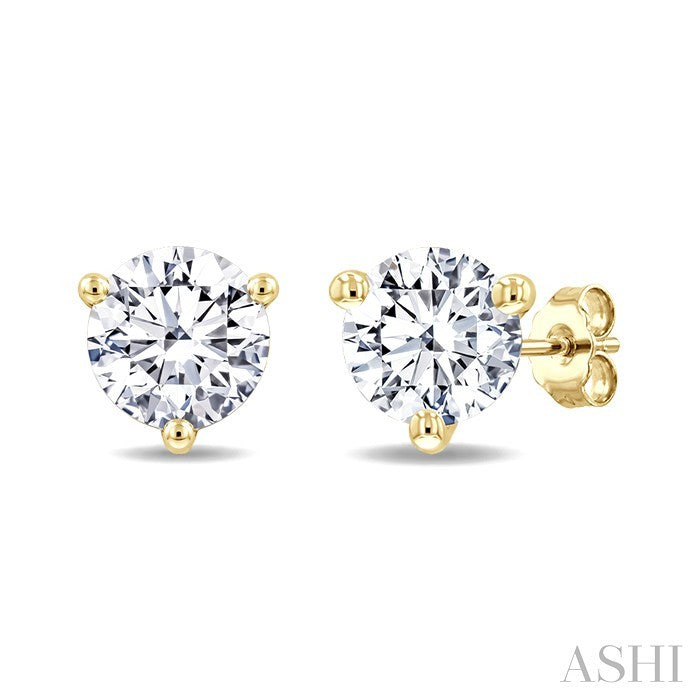 Round Shape Martini Diamond Stud Earrings