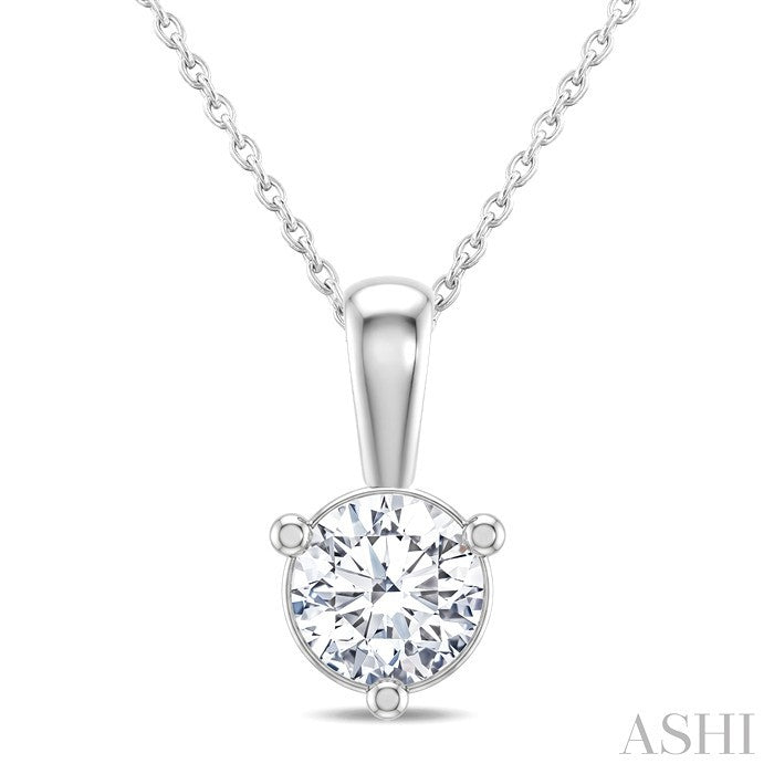 Round Shape Martini Diamond Solitaire Pendant