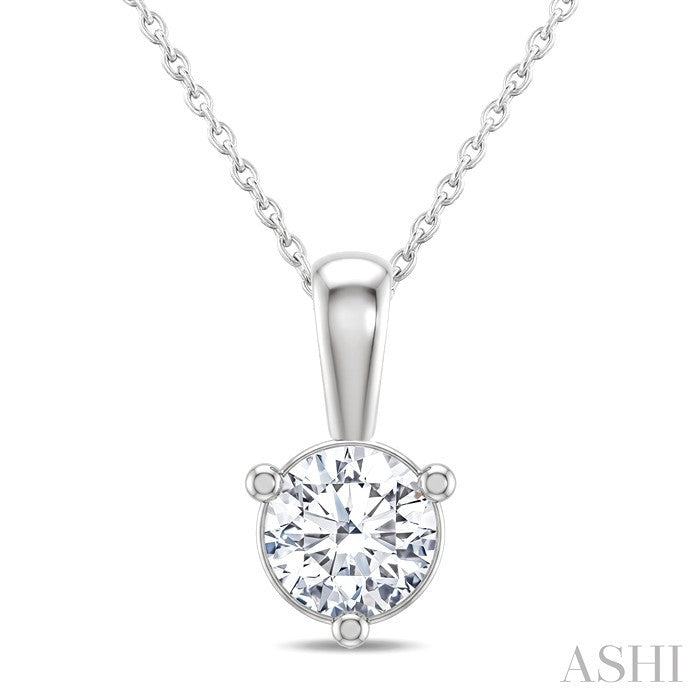Round Shape Martini Diamond Solitaire Pendant
