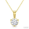 Round Shape Martini Diamond Solitaire Pendant