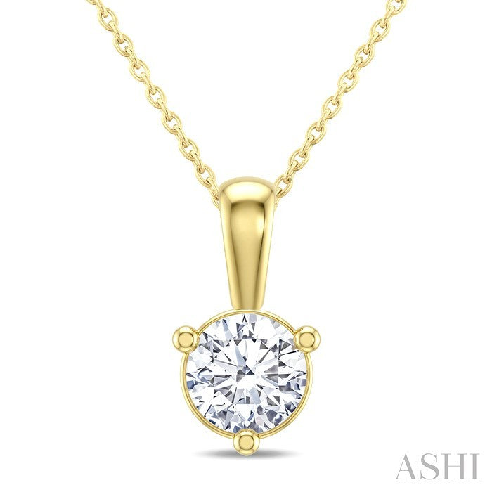 Round Shape Martini Diamond Solitaire Pendant