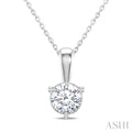 Round Shape Martini Diamond Solitaire Pendant
