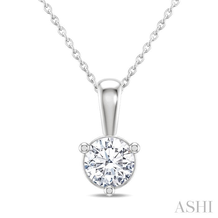 Round Shape Martini Diamond Solitaire Pendant