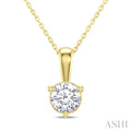 Round Shape Martini Diamond Solitaire Pendant