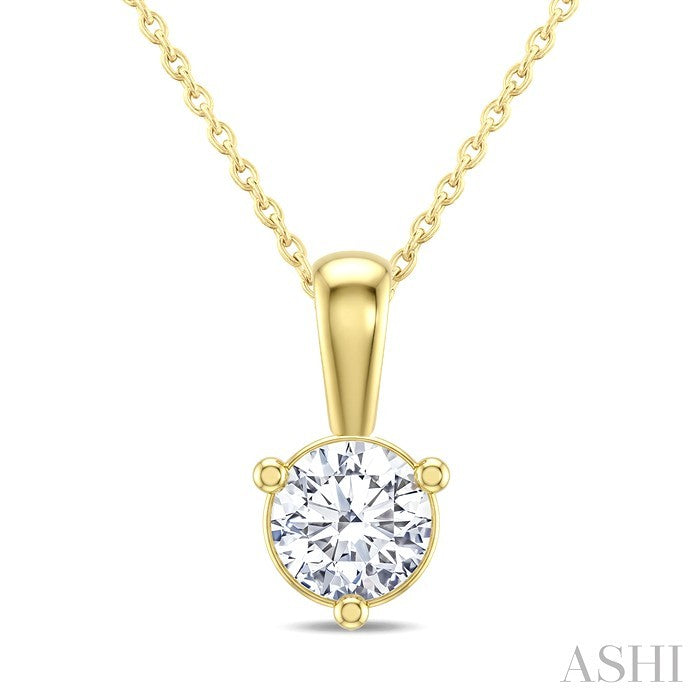 Round Shape Martini Diamond Solitaire Pendant