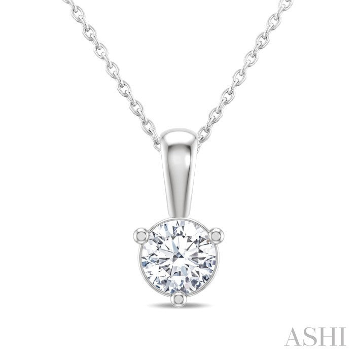 Round Shape Martini Diamond Solitaire Pendant