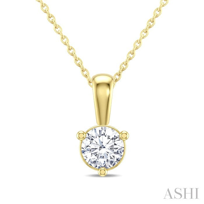 Round Shape Martini Diamond Solitaire Pendant