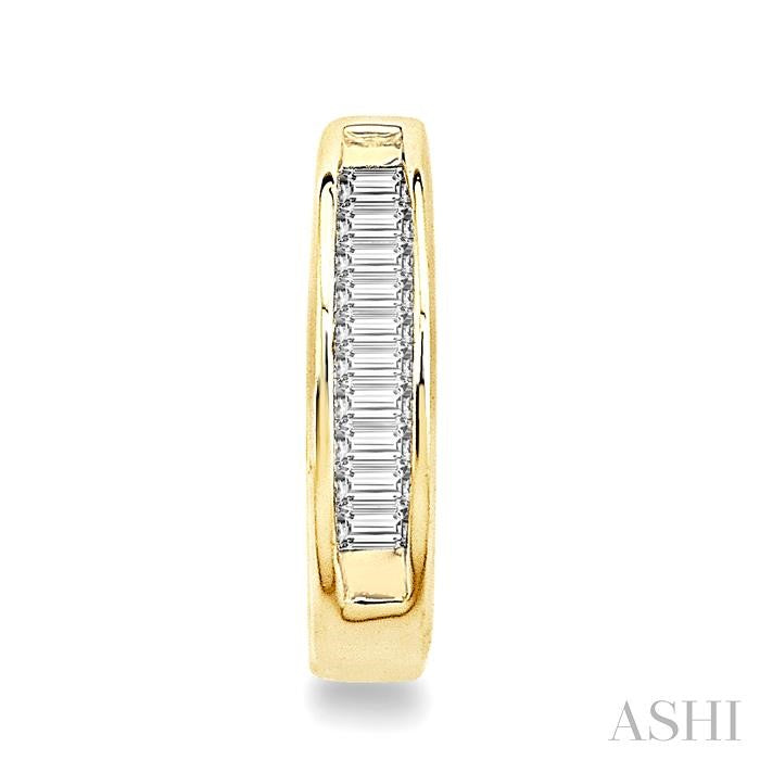 Channel Set Baguette Diamond Huggie Earrings