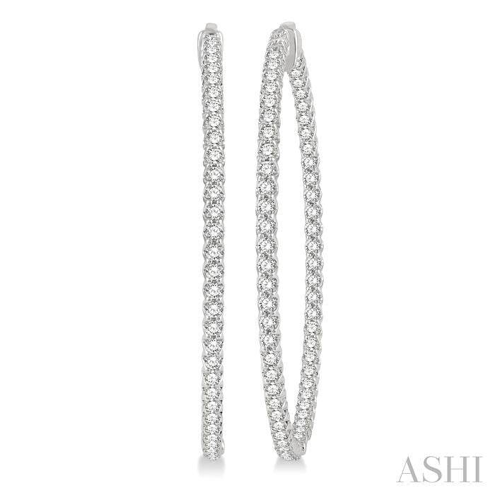 Inside-Out Diamond Round Hoop Earrings