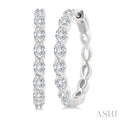 Oval Shape Diamond Fashion Hoop Earrings