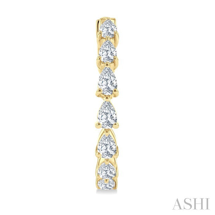 Pear Shape North-South Diamond Fashion Hoop Earrings