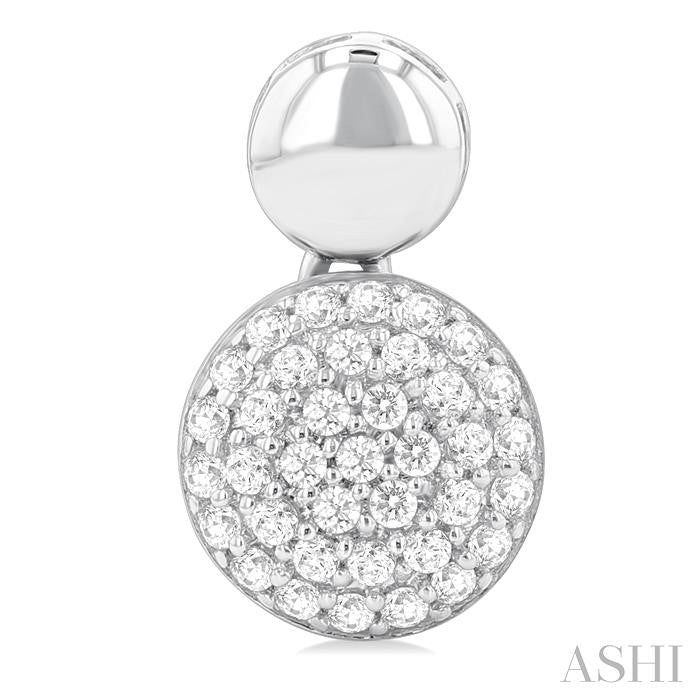 Pave-Set Round Shape Diamond Fashion Earrings