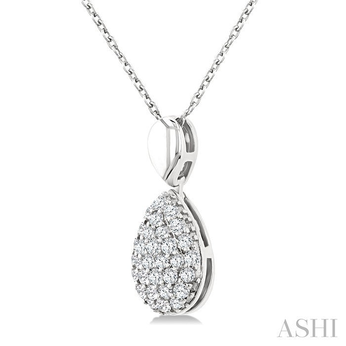Pave-Set Pear Shape Diamond Fashion Pendant
