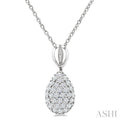 Pave-Set Pear Shape Diamond Fashion Pendant