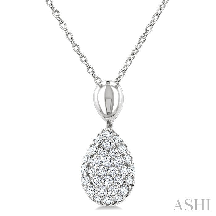 Pave-Set Pear Shape Diamond Fashion Pendant