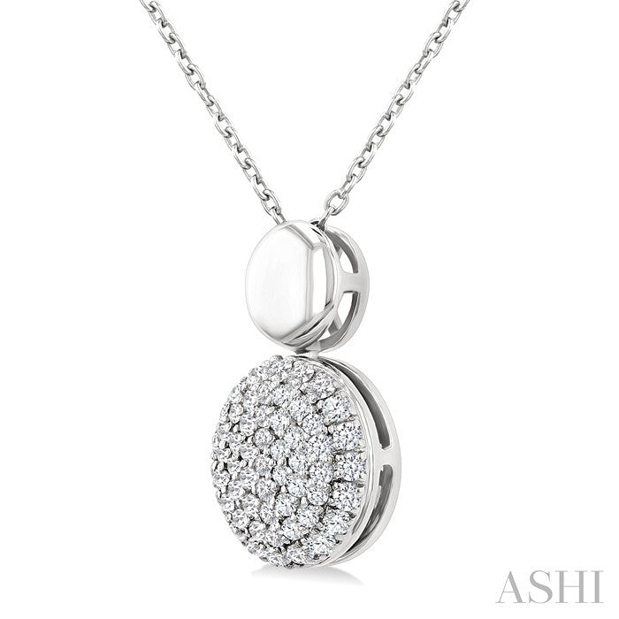 Pave-Set Round Shape Diamond Fashion Pendant