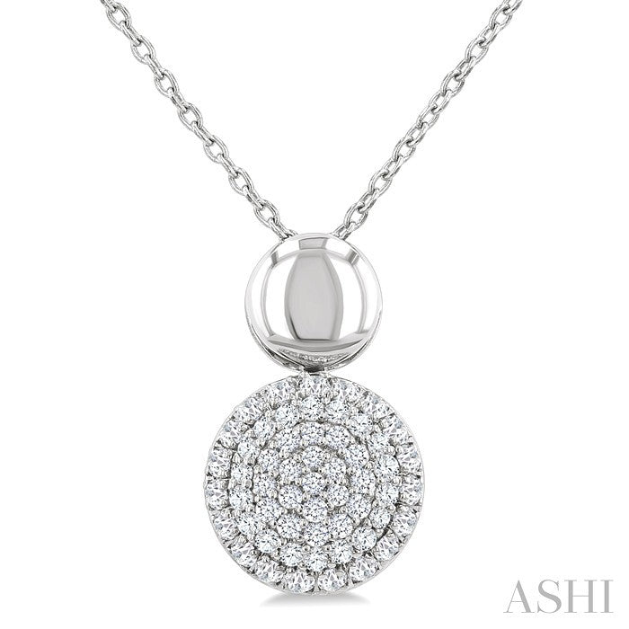Pave-Set Round Shape Diamond Fashion Pendant