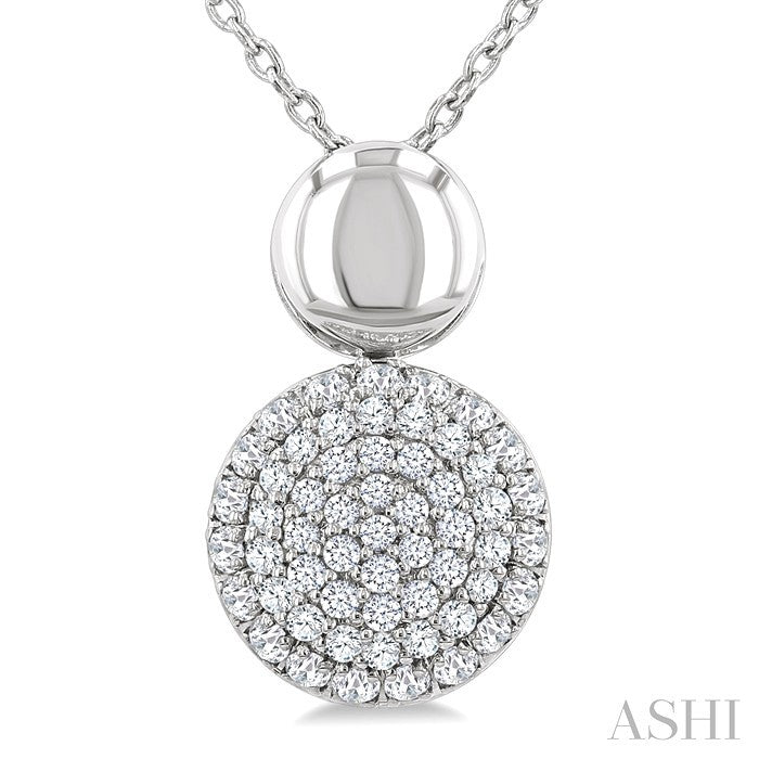 Pave-Set Round Shape Diamond Fashion Pendant