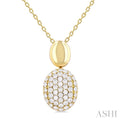 Pave-Set Oval Shape Pave Diamond Fashion Pendant