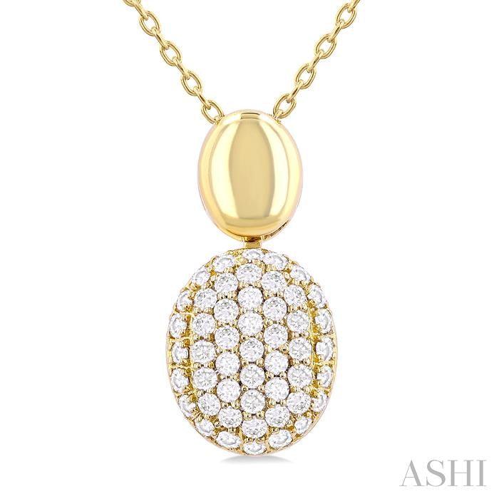 Pave-Set Oval Shape Pave Diamond Fashion Pendant