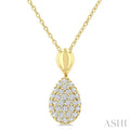 Pave-Set Pear Shape Diamond Fashion Pendant