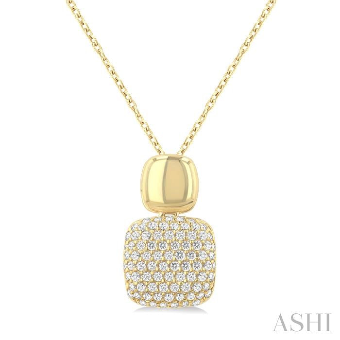 Pave-Set Cushion Shape Diamond Fashion Pendant