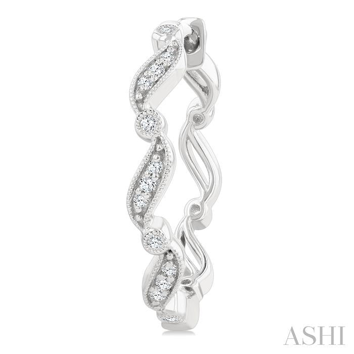 Wave Diamond Fashion Hoop Earrings