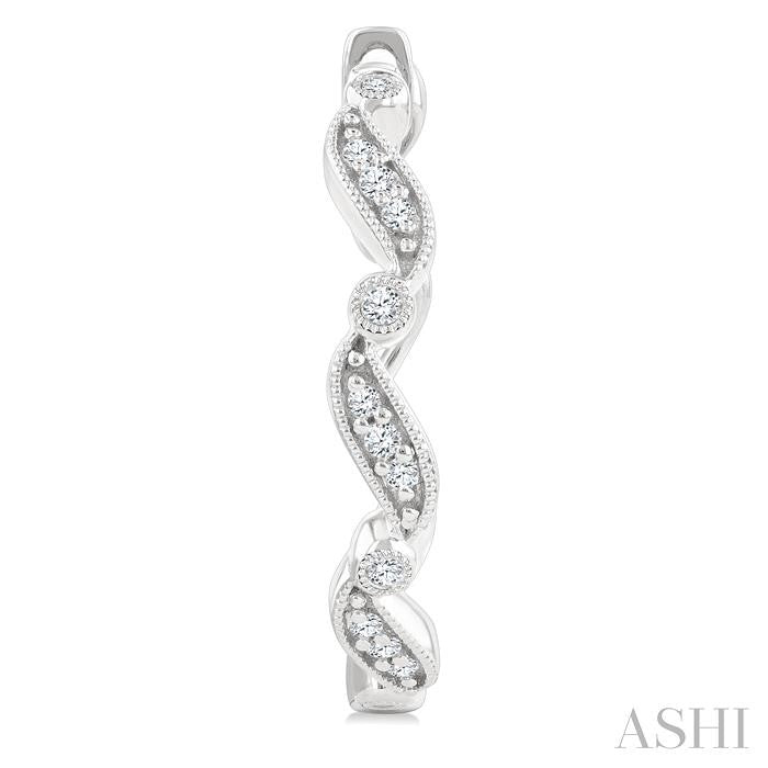 Wave Diamond Fashion Hoop Earrings
