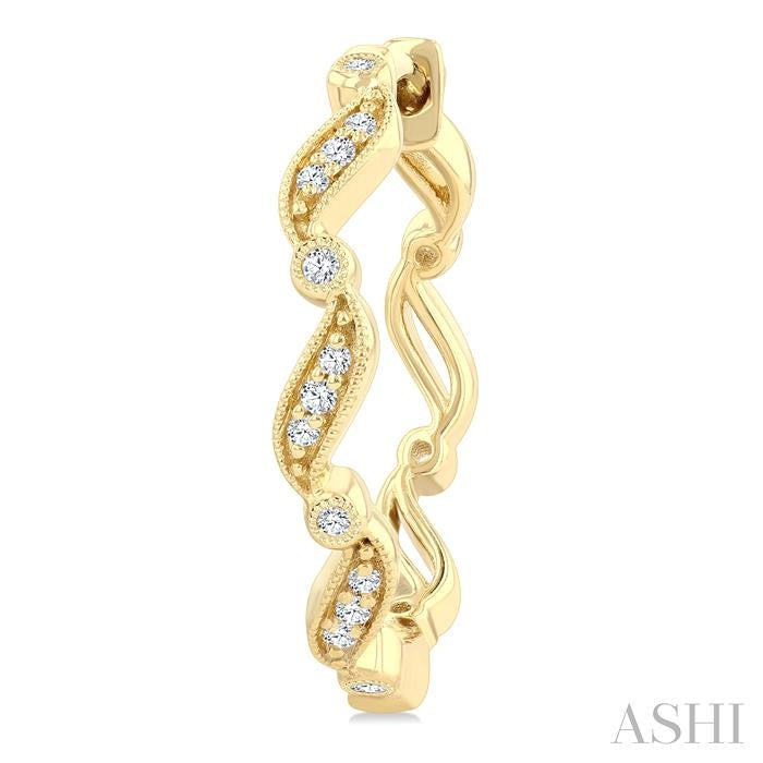 Wave Diamond Fashion Hoop Earrings