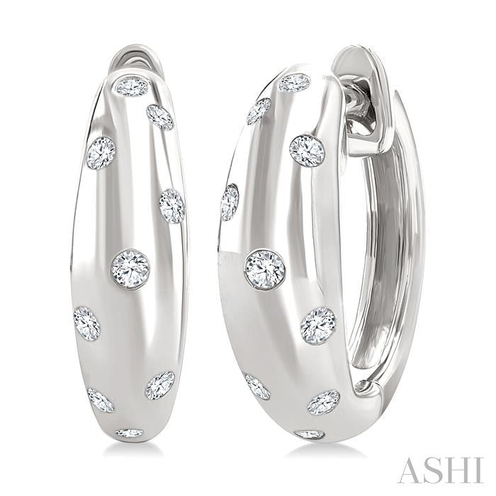 Mosaic Diamond Fashion Huggie Earrings