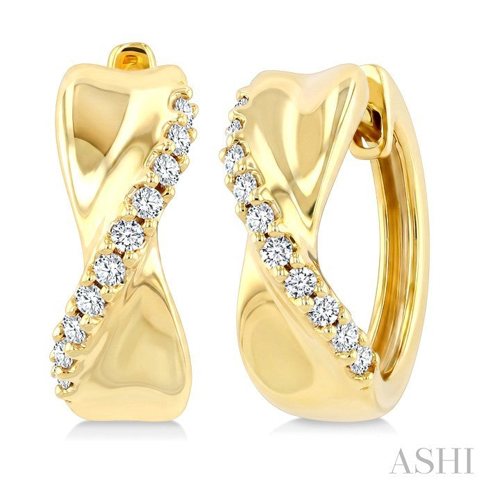 Twisted Diamond Fashion Hoop Earrings