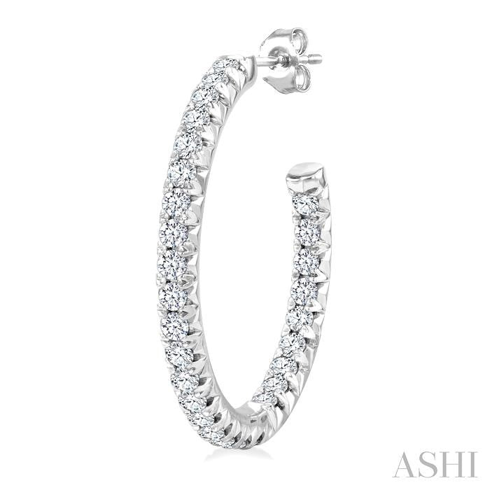 Pave Set Inside-Out Diamond Half Hoop Earrings