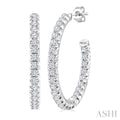 Pave Set Inside-Out Diamond Half Hoop Earrings
