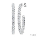 Pave Set Inside-Out Diamond Half Hoop Earrings