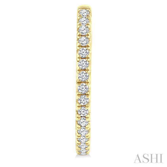 Pave Set Inside-Out Diamond Half Hoop Earrings