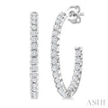 Pave Set Inside-Out Diamond Half Hoop Earrings