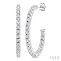 Pave Set Inside-Out Diamond Half Hoop Earrings