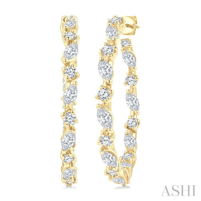 Diamond Fashion Hoop Earrings