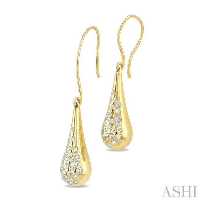 Aeris Gold Bold Mosaic Drop Diamond Fashion Earrings