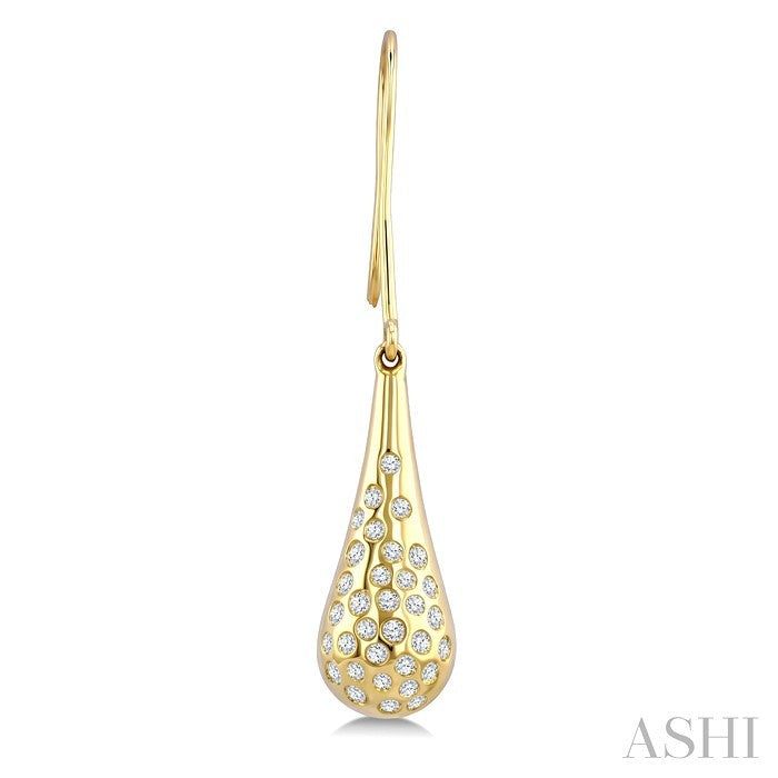 Aeris Gold Bold Mosaic Drop Diamond Fashion Earrings