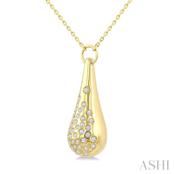 Aeris Gold Bold Mosaic Drop Diamond Fashion Pendant