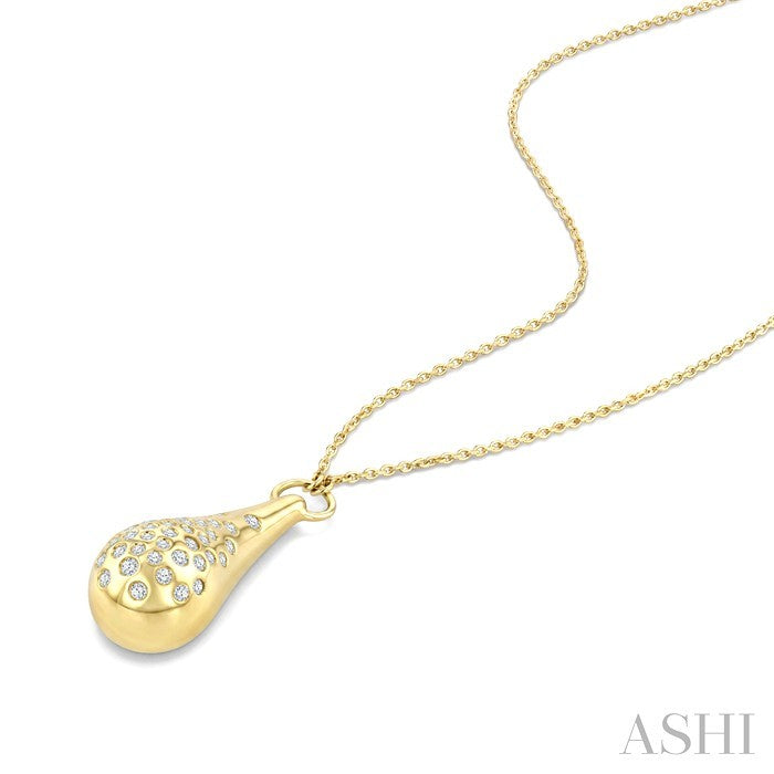 Aeris Gold Bold Mosaic Drop Diamond Fashion Pendant