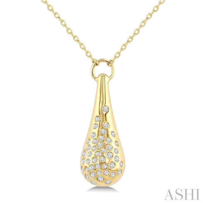 Aeris Gold Bold Mosaic Drop Diamond Fashion Pendant