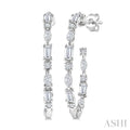Mixed Shape Diamond Fashion Hoop Earrings