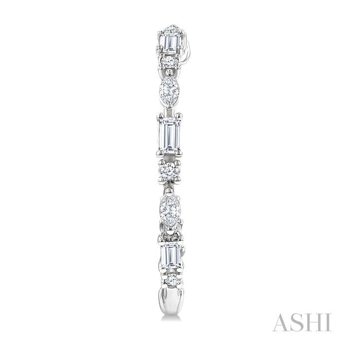 Mixed Shape Diamond Fashion Hoop Earrings