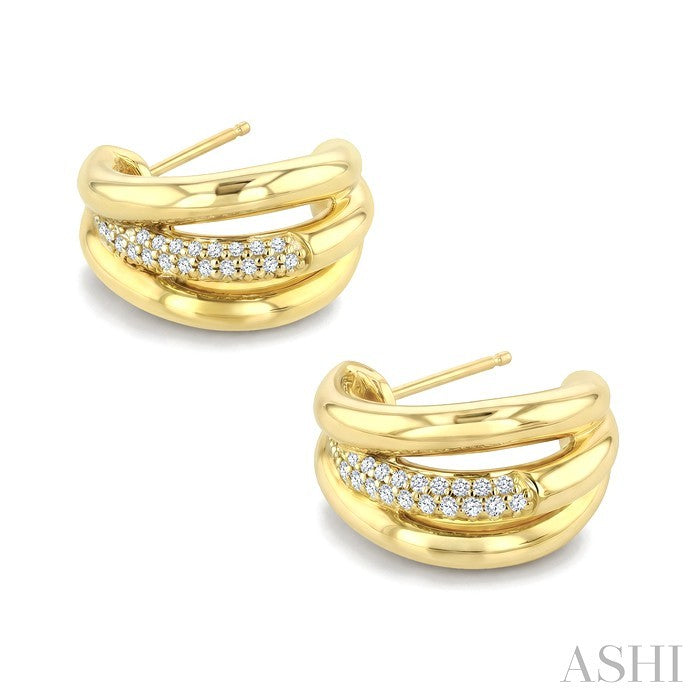 Aeris Gold Diamond Fashion Half Hoop Earrings
