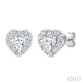 Heart Shape Halo Diamond Fashion Earrings