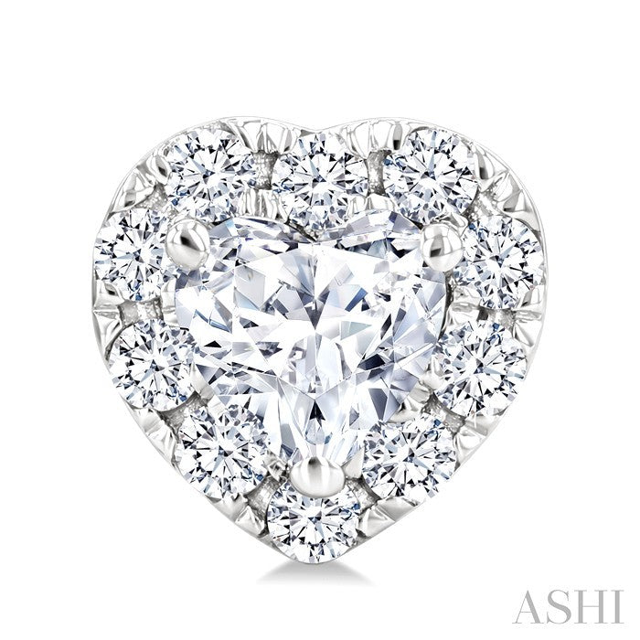 Heart Shape Halo Diamond Fashion Earrings