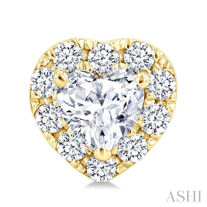 Heart Shape Halo Diamond Fashion Earrings