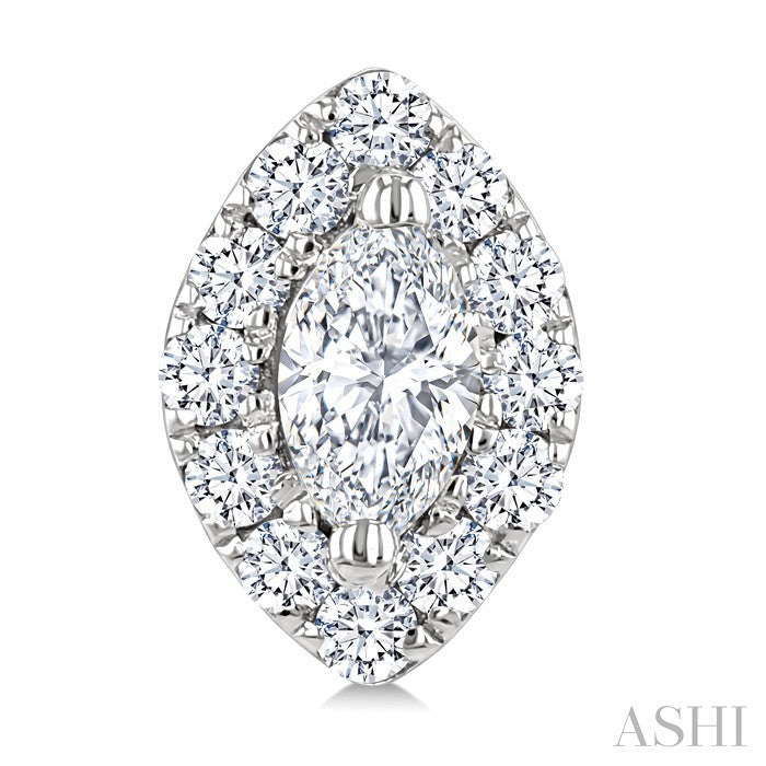 Marquise Shape Halo Diamond Fashion Earrings